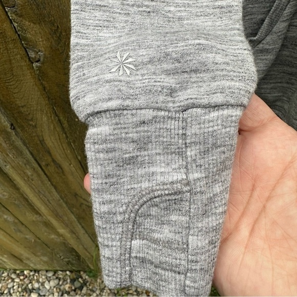 Athleta Girl Heathered Grey Open Front Hooded Sweater Sz L / 12 - Picture 4 of 10